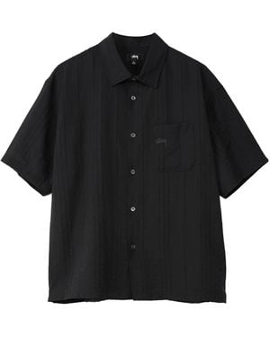 Stussy Pleated Short-Sleeved Shirt - Black