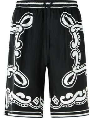 Dolce & Gabbana Bandanna Printed Shorts - Black
