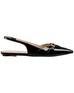 Stuart Weitzman Pointed-Toe Flat Sandals - Black