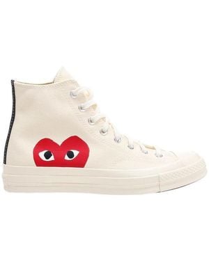 COMME DES GARÇONS PLAY Love Printed High-Top Casual Sneakers - White