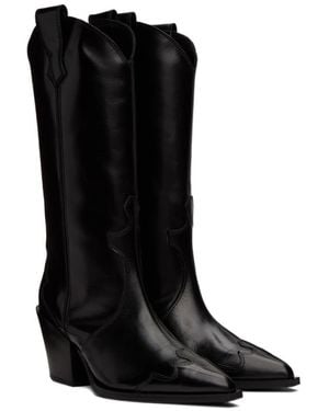 Aeyde 70Mm Pointed-Toe Leather Boots - Black