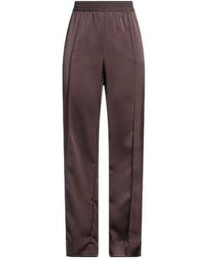 MAX&Co. Straight Satin Trousers - Brown