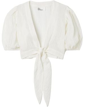 Lisa Marie Fernandez Crinkled Cropped Blouse - White