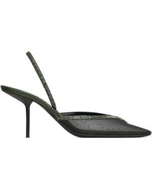 Saint Laurent Folie Slingback Heeled Pumps - Metallic