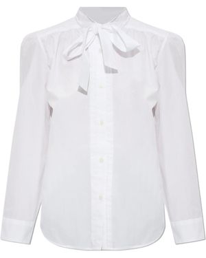 R13 Tie-Collar Button-Up Shirt - White