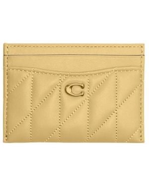 COACH Essential Card Case With Pillow Quilting - Natural