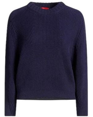 MAX&Co. Crew Neck Long-Sleeve Knit Sweater - Blue