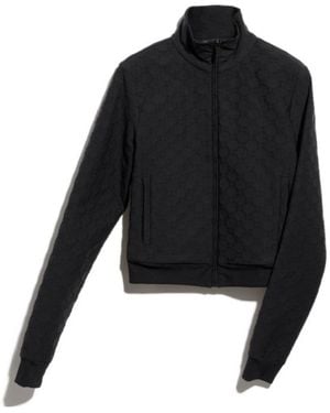 Gucci Gg Jersey Jacquard Zp Jacket - Black