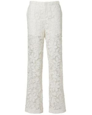 Jonathan Simkhai Floral Lace Straight Pants - White