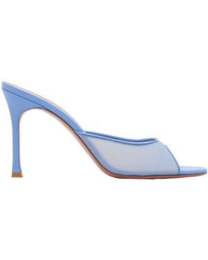 AMINA MUADDI Alexa 95 Mesh High-Heeled Sandals - Blue