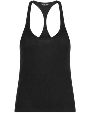 Tom Ford Slim Ribbed Racerback Top - Black