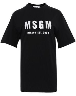 MSGM Logo Short-Sleeved T-Shirt - Black