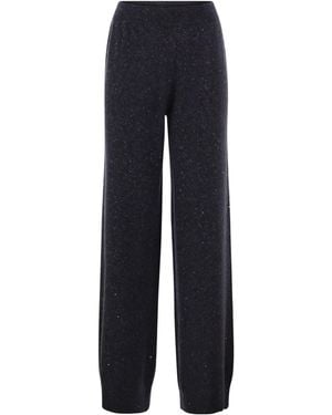 Fabiana Filippi Sequin-Knit Casual Trousers - Blue