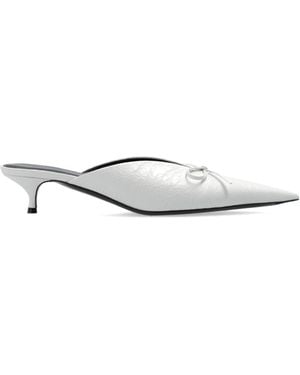 Balenciaga Knife Bow Detailed Mules - White