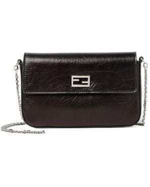 Fendi Tube Chain-Linked Wallet - Black