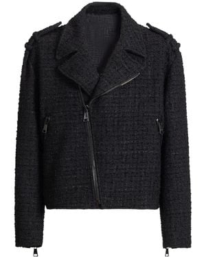 Balmain Tweed Biker Jacket - Black