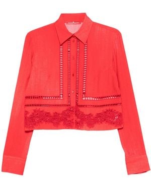 Ermanno Scervino Lace-Insert Shirt - Red