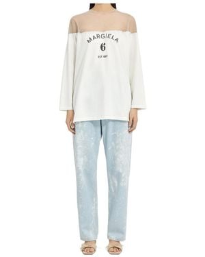 MM6 by Maison Margiela Mannequin Print Jersey Top - Blue