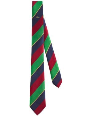 Dior Striped Tie - White