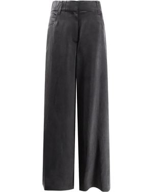 Alysi Wide-Leg Trousers - Grey