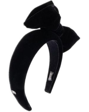 Balenciaga Decorative Bow Detailed Headband - Black