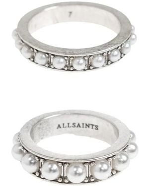 AllSaints Double Ring - White