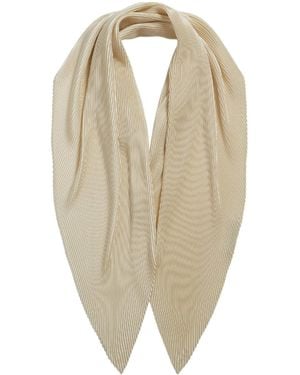 Phoebe Philo Woven Silk Pleated Scarf - Natural