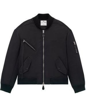 Courreges Logo-Embroidered Bomber Jacket - Blue