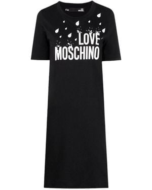 Moschino Round Neck Short-Sleeved Dress - Black