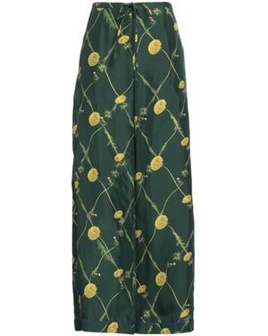 Burberry Floral Print High-Waist Sleep Pants - Green