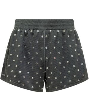 Pinko Esperia Embellished Mesh Shorts - Grey
