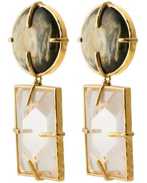 Saint Laurent Stone Drop Earrings - Metallic