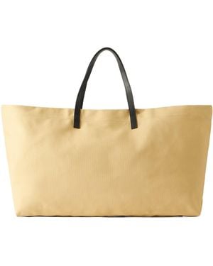 Kallmeyer Cottage Leather-Trimmed Canvas Tote - Natural