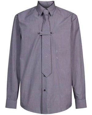 Dries Van Noten Long-Sleeved Checked Shirt - Purple