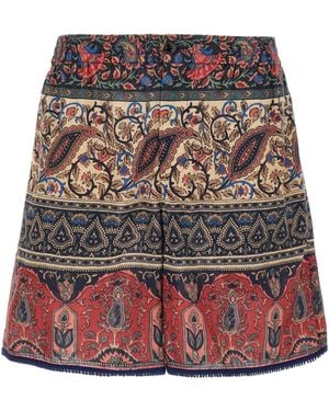 Valentino Paisley-Printed Button Detailed Shorts - Red