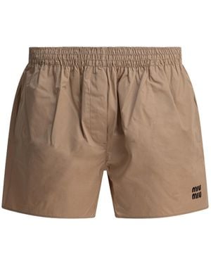 Miu Miu Poplin Shorts - Multicolour