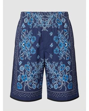 Gucci Printed Cotton Poplin Shorts - Blue