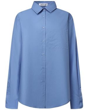 Frankie Shop Lui Curved-Hem Buttoned Shirt - Blue