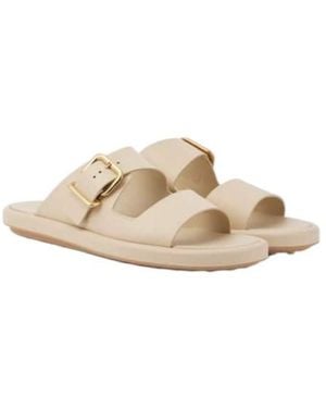 Tod's Two-Strap Platform Slide Sandals - Natural