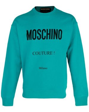 Moschino Organic Cotton Logo-Print Sweatshirt - Blue