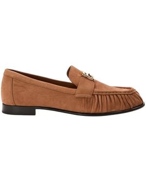 Fendi Front Logo Loafers - Brown