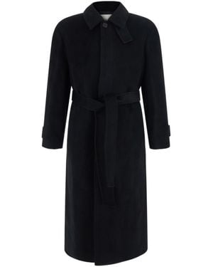 DUNST Belted Cashmere Mac Coat - Black