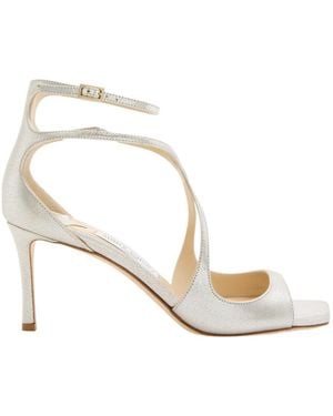 Jimmy Choo Azia 75 Metallic Leather Sandals