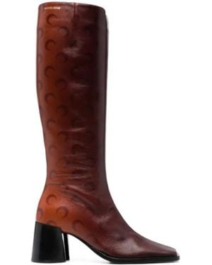 Marine Serre Mid-Heel Knee-High Boots - Brown