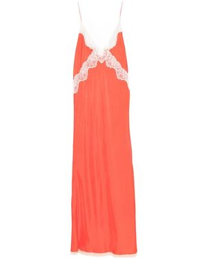 forte_forte Lace V-Neck Maxi Dress - Red