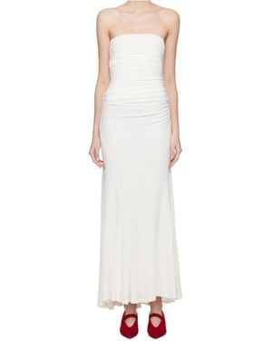 TOVE Pleated Tube Top Dress - White
