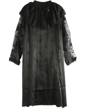 Commun's Lace Ruffled Coat - Black