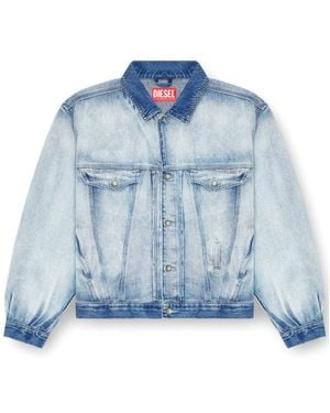 DIESEL D-Denver-Fsi1 Cropped Denim Jacket - Blue