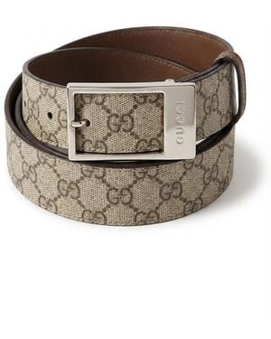 Gucci Rectangular Buckle Reversible Belt - Brown