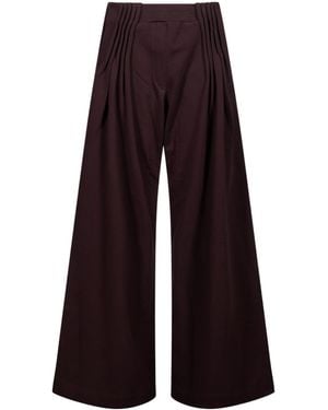 Dries Van Noten Comfortable Loose-Fitting Cotton Trousers - Purple